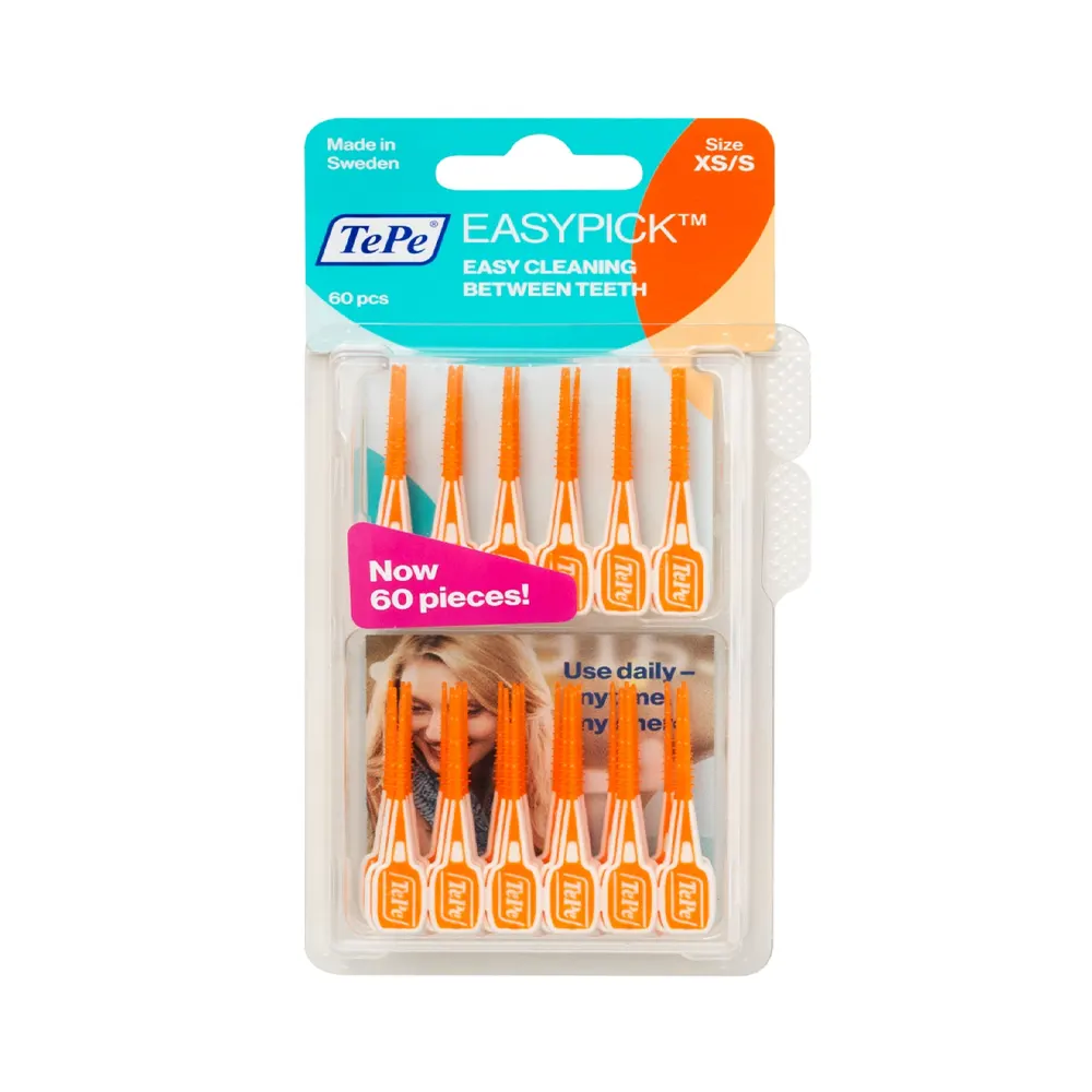 TEPE EasyPick 60 Pièces Taille XS/S Orange Bâtonnets Interdentaires Hygiène Bucco-Dentaire - Image 5