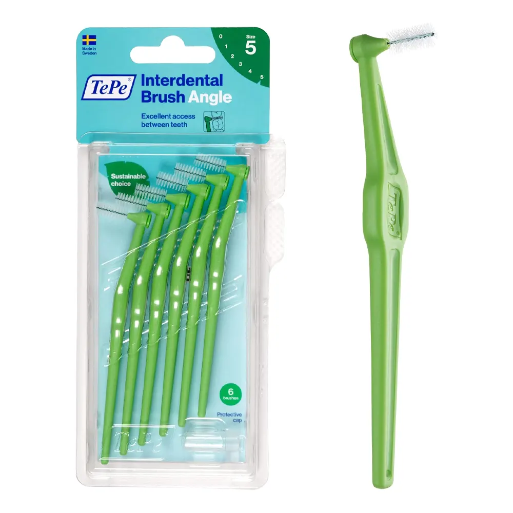 TEPE Brossettes Interdentaires Angle 0.8mm Taille 5 Vert 6 Pièces Hygiène Bucco-Dentaire - Image 5
