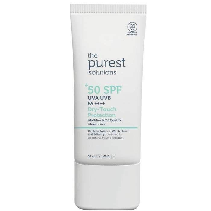 The Purest Solutions Crème Solaire Dry Touch SPF 50+ - Peau Grasse Matifiante 50ml