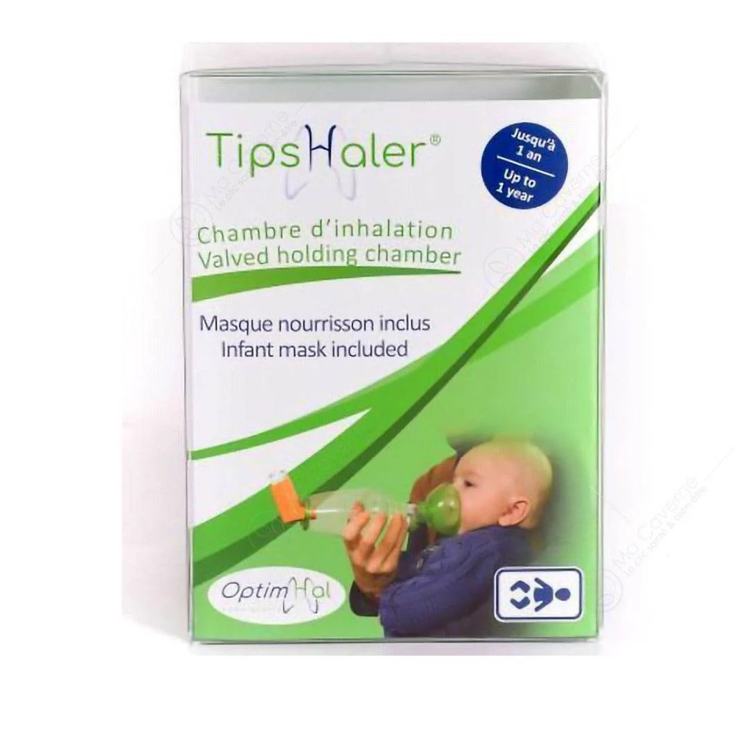 TIPSHALER Masque Nourisson 1ans Chambre d'Inhalation Bébé Aérosol-Doseur Traitement Respiratoire Asthme Nouveau-né Dispositif Médical