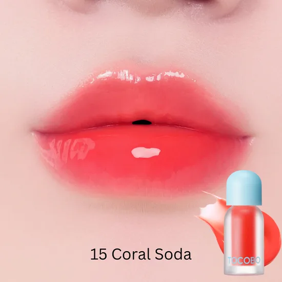 TOCOBO Juicy Berry Plumping Lipstick Oil 15 Coral Soda Huile à Lèvres Repulpante Hydratation Brillance Effet Glossy Tous Types de Lèvres - Image 2