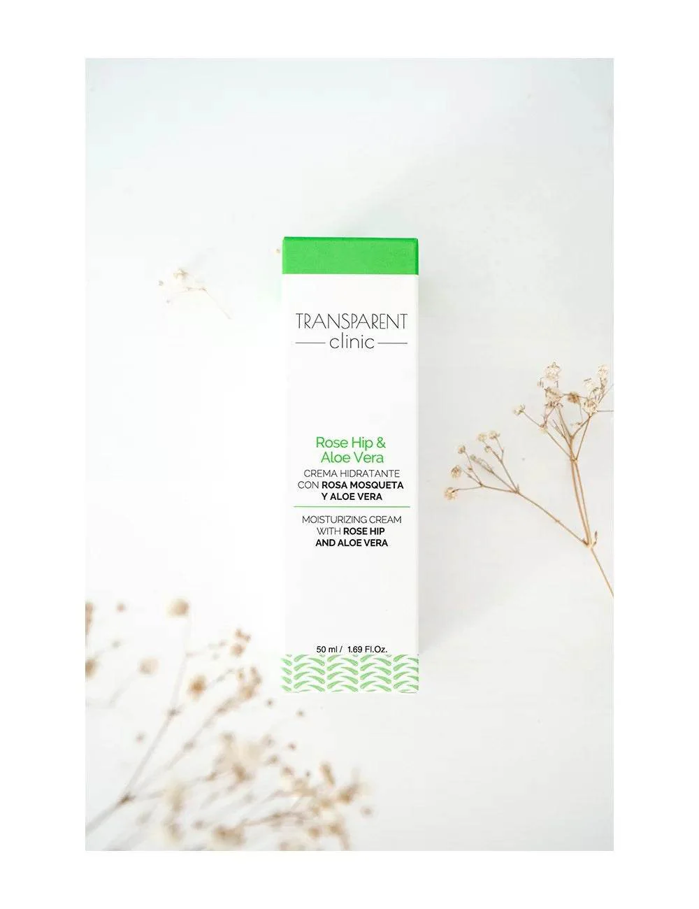 TRANSPARENT CLINIC Rose Hip & Aloe Vera Crème Hydratante 50ml Hydratation Intense Anti-Âge Réparatrice Peau Sèche Sensible - Image 2