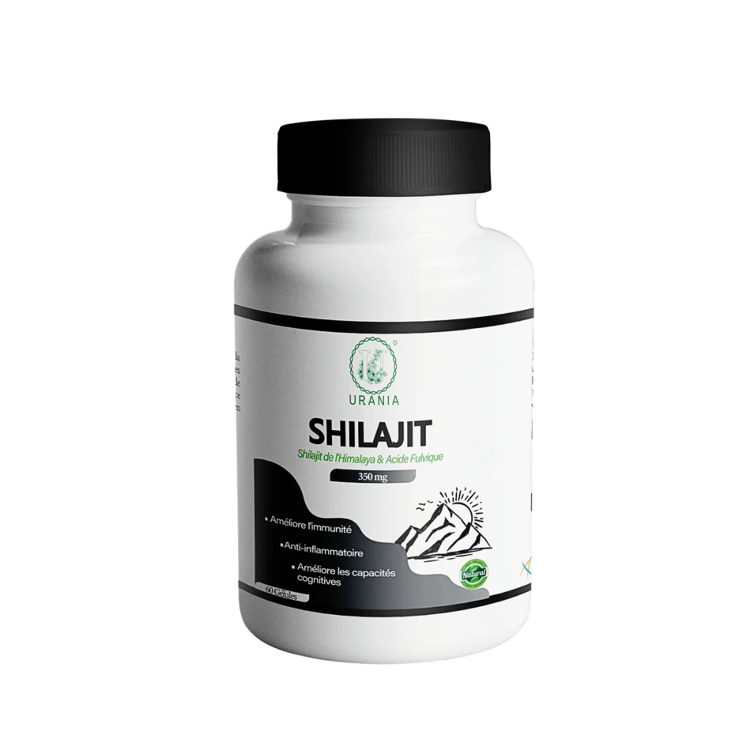 URANIA Shilajit 60 Gélules Adaptogène Énergie Vitalité Performance Physique Mentale Récupération Adultes