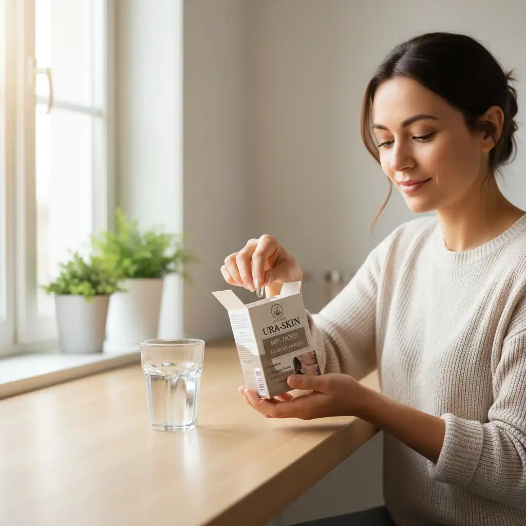 URANIA Ura-Skin Anti-Taches 60 Gélules Complément Alimentaire Éclat Peau Taches Pigmentaires - Image 2