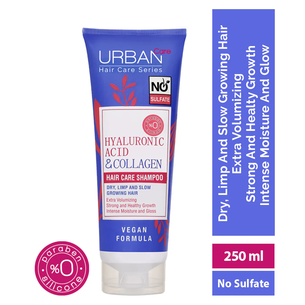 URBAN CARE Hyaluronic Acid & Collagen Shampooing 250ml Shampoing Acide Hyaluronique Collagène Anti-Âge Hydratation Brillance - Image 2