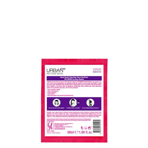URBAN CARE Intense Keratin Masque Réparateur Avant Lavage 50ml Masque Pré-Shampoing Kératine Intense Cheveux Abîmés Réparation - Image 2