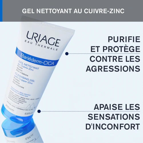 URIAGE Bariéderm Cica-Gel Nettoyant 200ml Cuivre-Zinc Peaux Irritées - Image 5