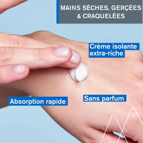 URIAGE Bariéderm Crème Mains Isolante Réparatrice 50ml Crème Barrière Mains Sèches Abîmées - Image 6