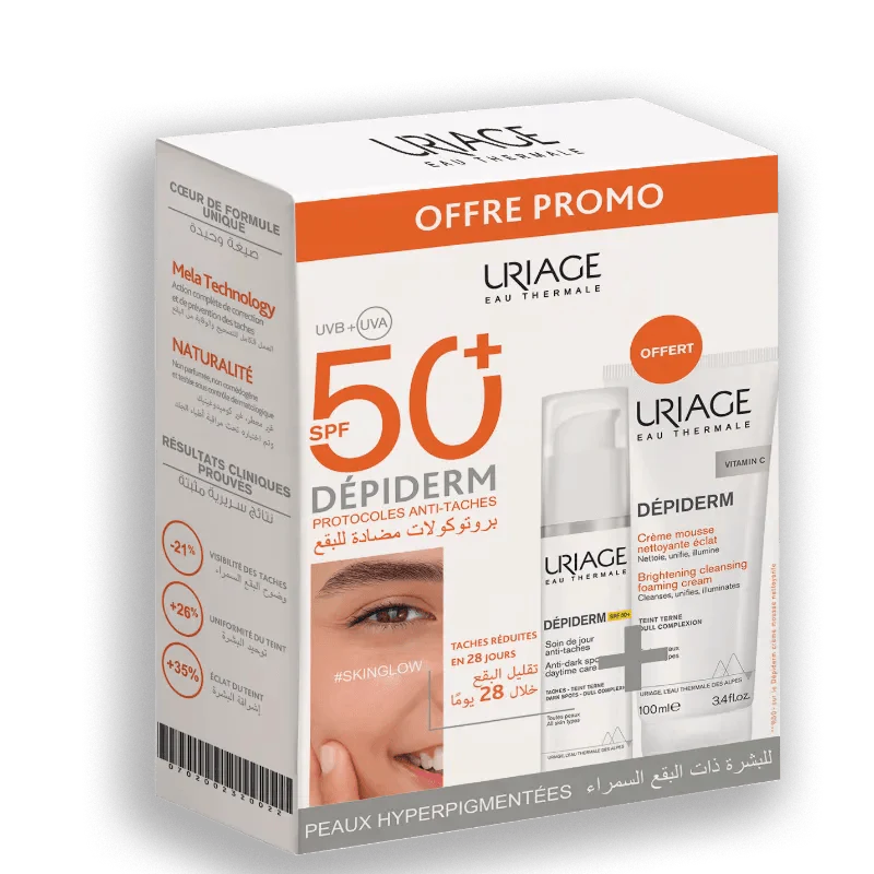 URIAGE Coffret Dépiderm Soin 100ml + Crème Mousse – Soin Expert Anti-Taches & Éclat