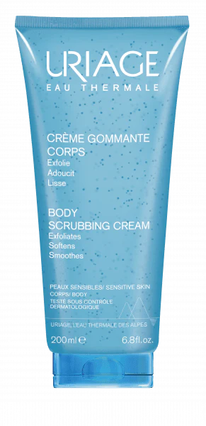 URIAGE Eau Thermale Crème Gommante Corps 200ml - Exfoliation Double Action Haute Tolérance