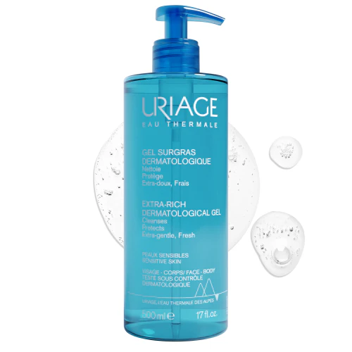 URIAGE Gel Surgras Liquide Dermatologique 500ml Gel Nettoyant Doux Sans Savon Peaux Sensibles - Image 3