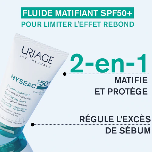 URIAGE PACK Hyséac Sérum Peau Neuve 30ml = hyséac fluid spf50 50ml Duo Régulateur et Purifiant Gel Nettoyant - Image 6