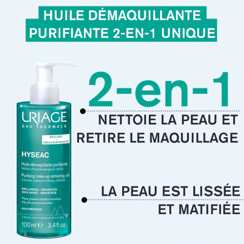 Uriage Hyséac Huile Démaquillante Purifiante 100ml - Huile Démaquillante Nettoie Libère Impuretés - Image 4