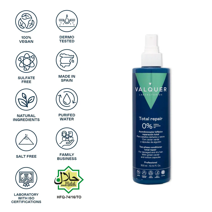 VALQUER Total Repair Après-Shampoing Biphasique 300ml Soin Capillaire Réparateur Cheveux Abîmés - Image 4