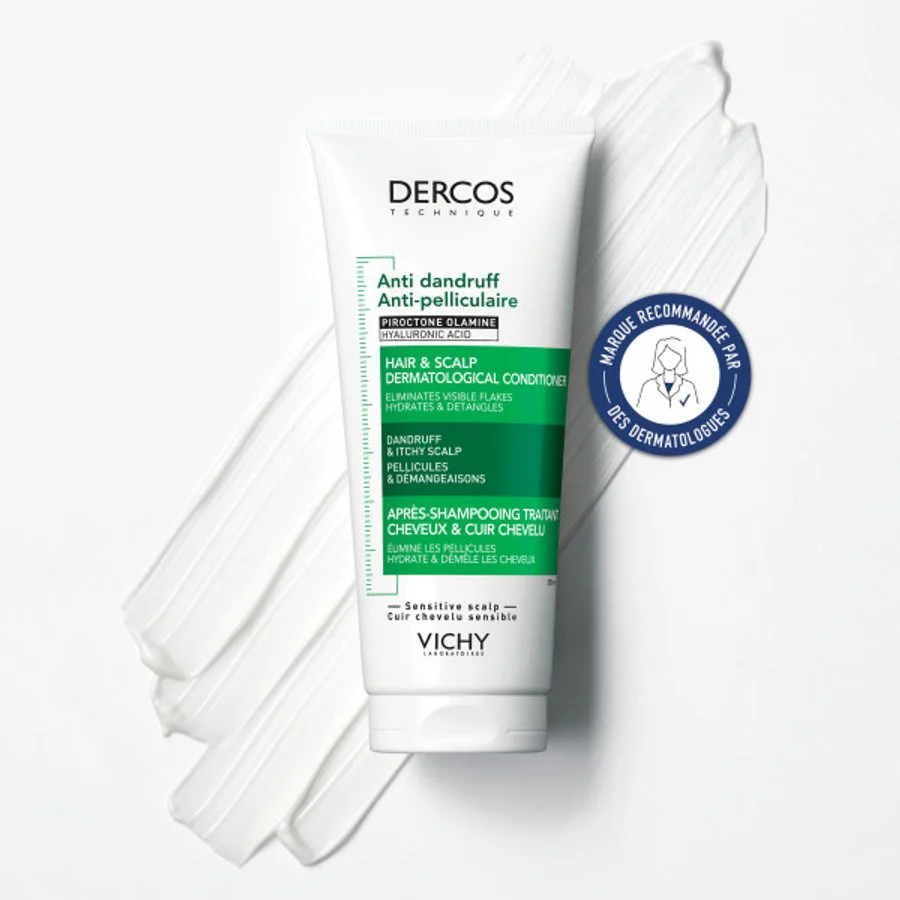 VICHY DERCOS Après-Shampooing Anti-Pelliculaire 200ml Soin Cheveux Pellicules Apaisant - Image 2