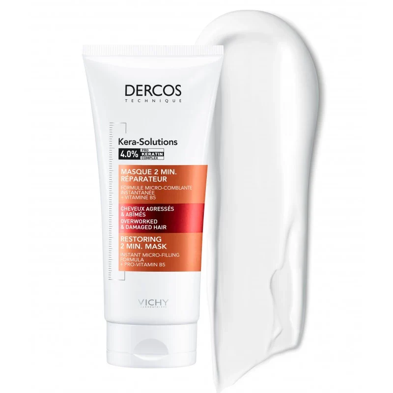 VICHY Dercos Kera-Solutions Masque 2 Minutes Réparateur Cheveux Abîmés 200ml - Image 3