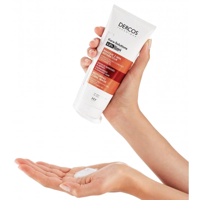VICHY Dercos Kera-Solutions Masque 2 Minutes Réparateur Cheveux Abîmés 200ml - Image 4