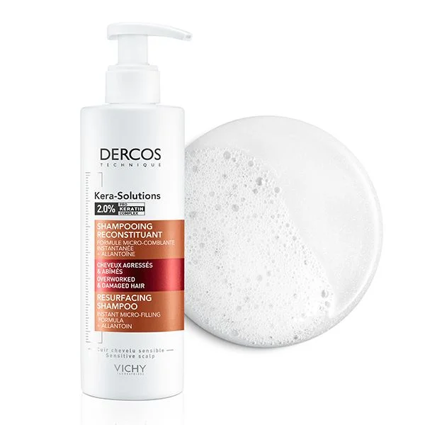 VICHY Dercos Kera-Solutions Shampooing Reconstituant Cheveux Abîmés 250ml - Image 3