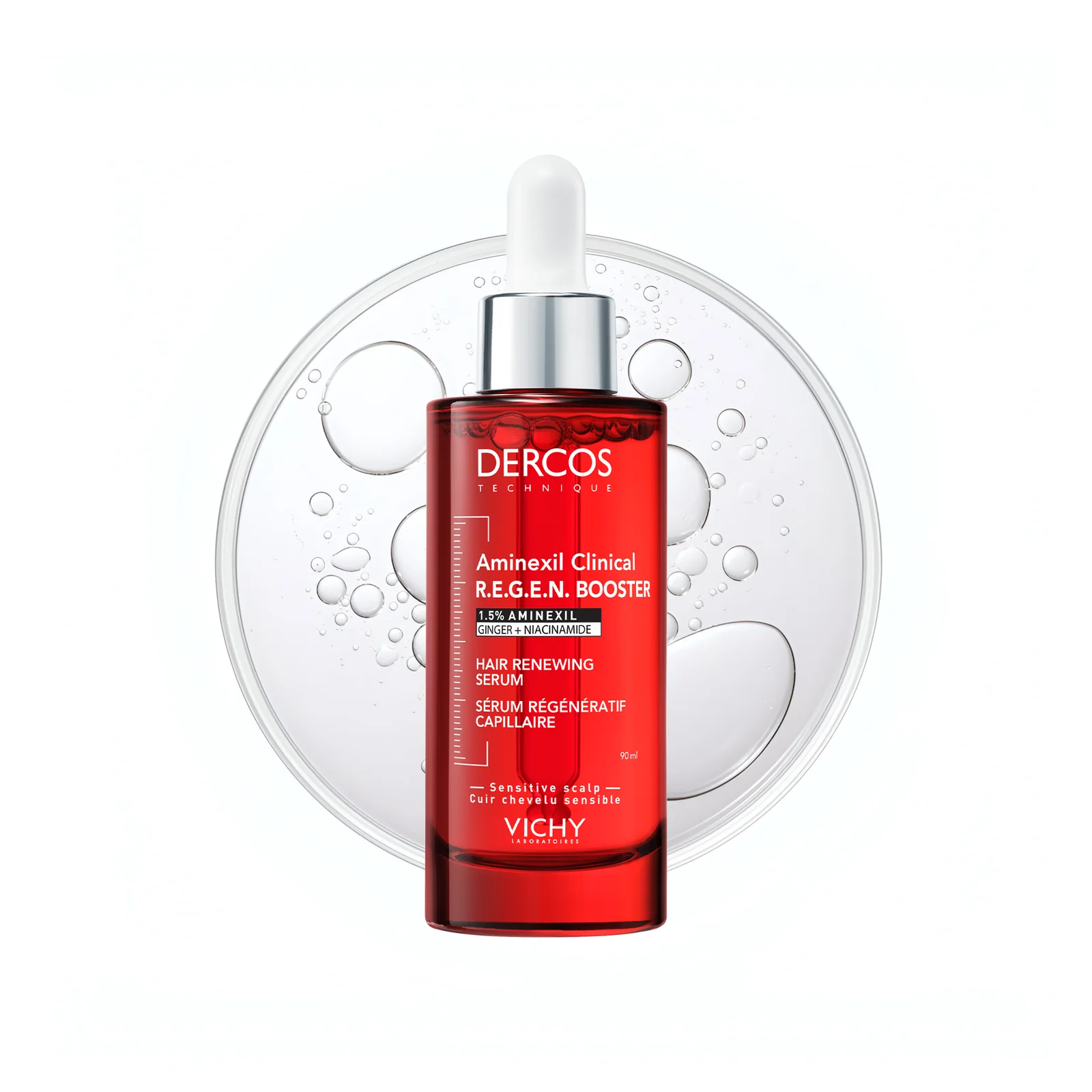 VICHY DERCOS Sérum REGENBOOSTER Rénovateur 100ml Densité Capillaire Anti-Chute Repousse Cheveux Stemoxydine Resveratrol