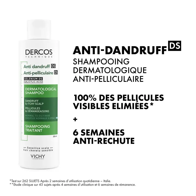 VICHY Dercos Shampooing Antipelliculaire Cheveux Normaux à Gras 200ml - Image 6