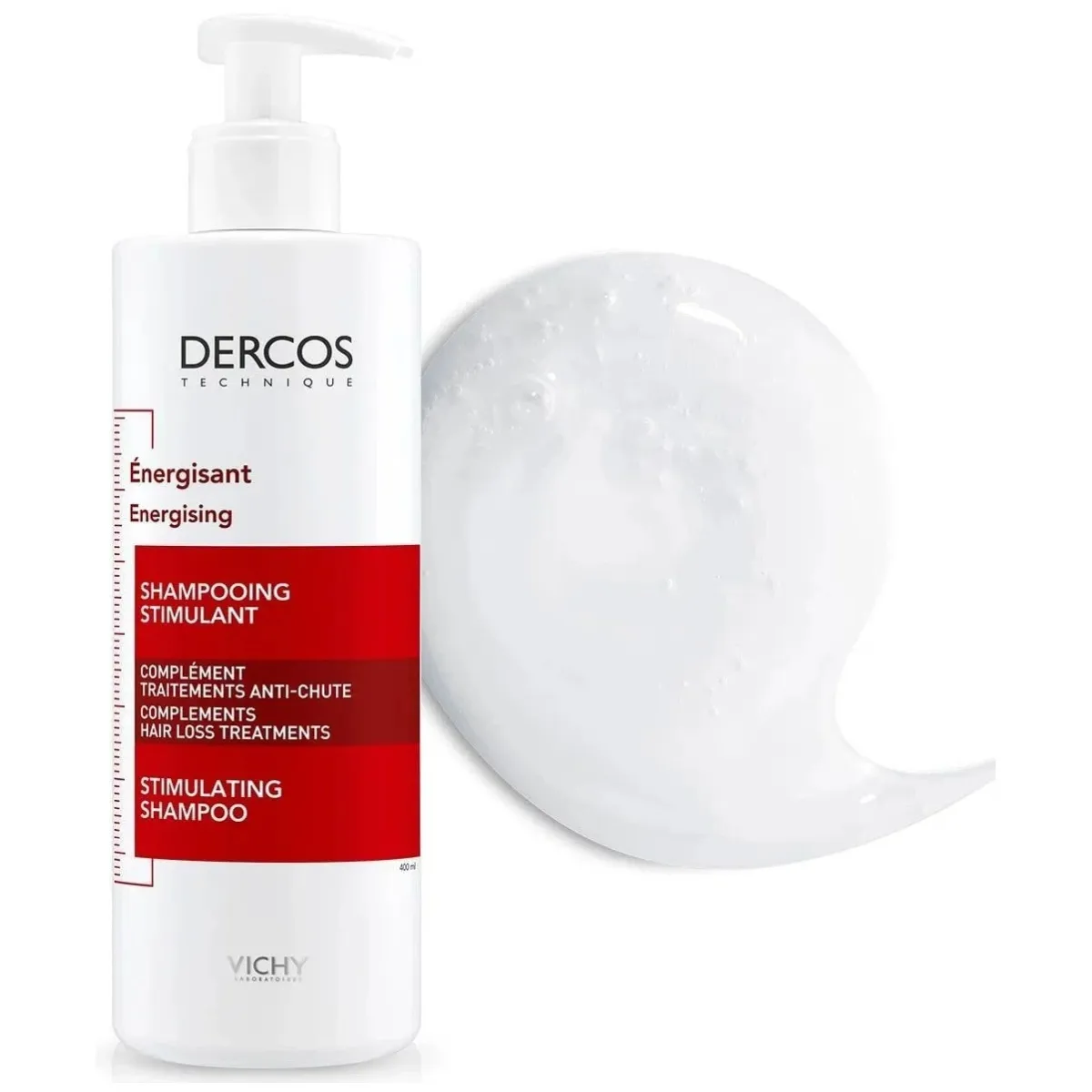 VICHY Dercos Shampooing Énergisant Anti-Chute 400ml Aminexil Force Densité Cheveux Fins Clairsemés Format Économique - Image 3