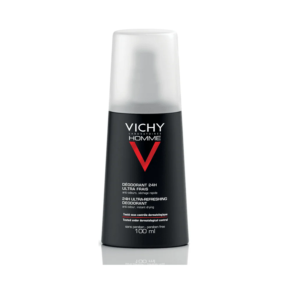 VICHY Homme Déodorant 24H Vaporisateur Ultra-Frais Rafraîchissant 100ml