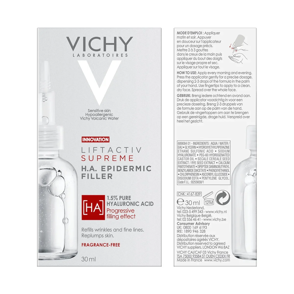 VICHY Liftactiv Suprême H.A. Epidermic Filler Sérum Anti-Âge 30ml - Image 3