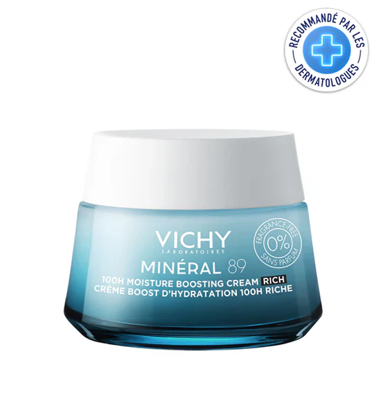 VICHY Minéral 89 Crème Boost Hydratation Riche 100H Peaux Sèches 50ml