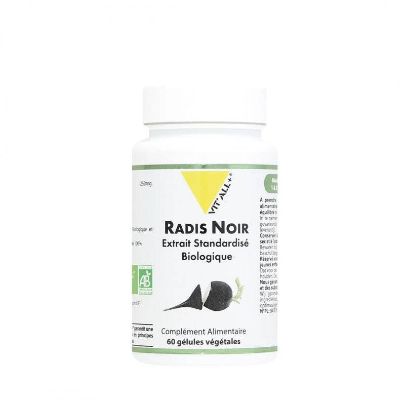VITALL+ Radis Noir 250 Mg Bio Boite 60 Gélules Végétales