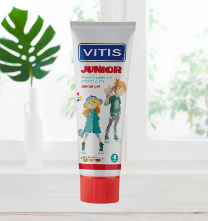VITIS Dentifrice Gel Junior +6ans 75ml Protection Anti-Caries Dents Définitives Fluor Renforcé - Image 2