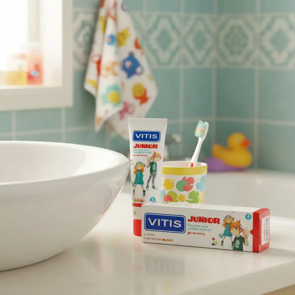 VITIS Dentifrice Gel Junior +6ans 75ml Protection Anti-Caries Dents Définitives Fluor Renforcé - Image 3