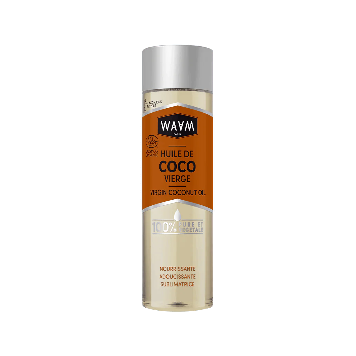 WAAM Huile de Coco 75ml Huile Végétale Pure Soin Visage Corps Cheveux Hydratant Nourrissant Multi-Usage