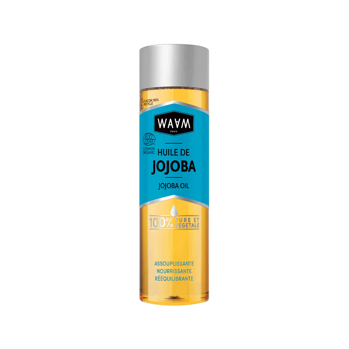 WAAM Huile de Jojoba 75 ml Huile Végétale Pure Soin Visage Corps Cheveux Équilibrante Régulatrice Naturelle